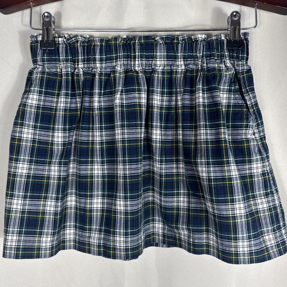 Polo Ralph Lauren Girls 8 Plaid Skirt Green Navy Preppy Tartan Elastic Waist